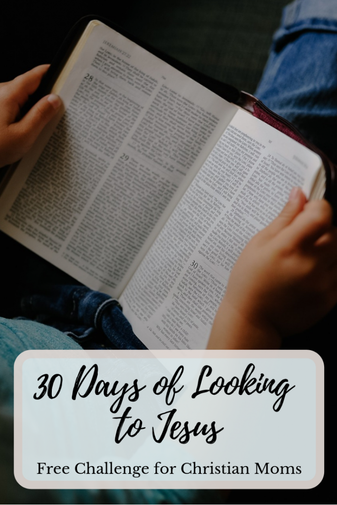 A mother looking to Jesus is communing with him daily, but what does that mean practically! Check out this FREE challenge for Christian moms with easy, actionable steps to help you keep your eyes on Christ throughout your busy day! #looktoJesus #looktoJesusChallenge #Christianmotherhood #freeprintable