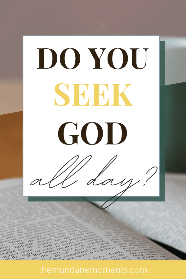 Do you seek God all day? Consider how you can seek God as a busy mom.